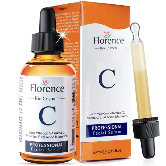 Serum mit Vitamin C 60ml Bio Hyaluron, E. Hochkonzentriert Anti-Falten, Anti-Aging & Dunkle-Flecken. Hyaluronsäure-Gesichtsserum