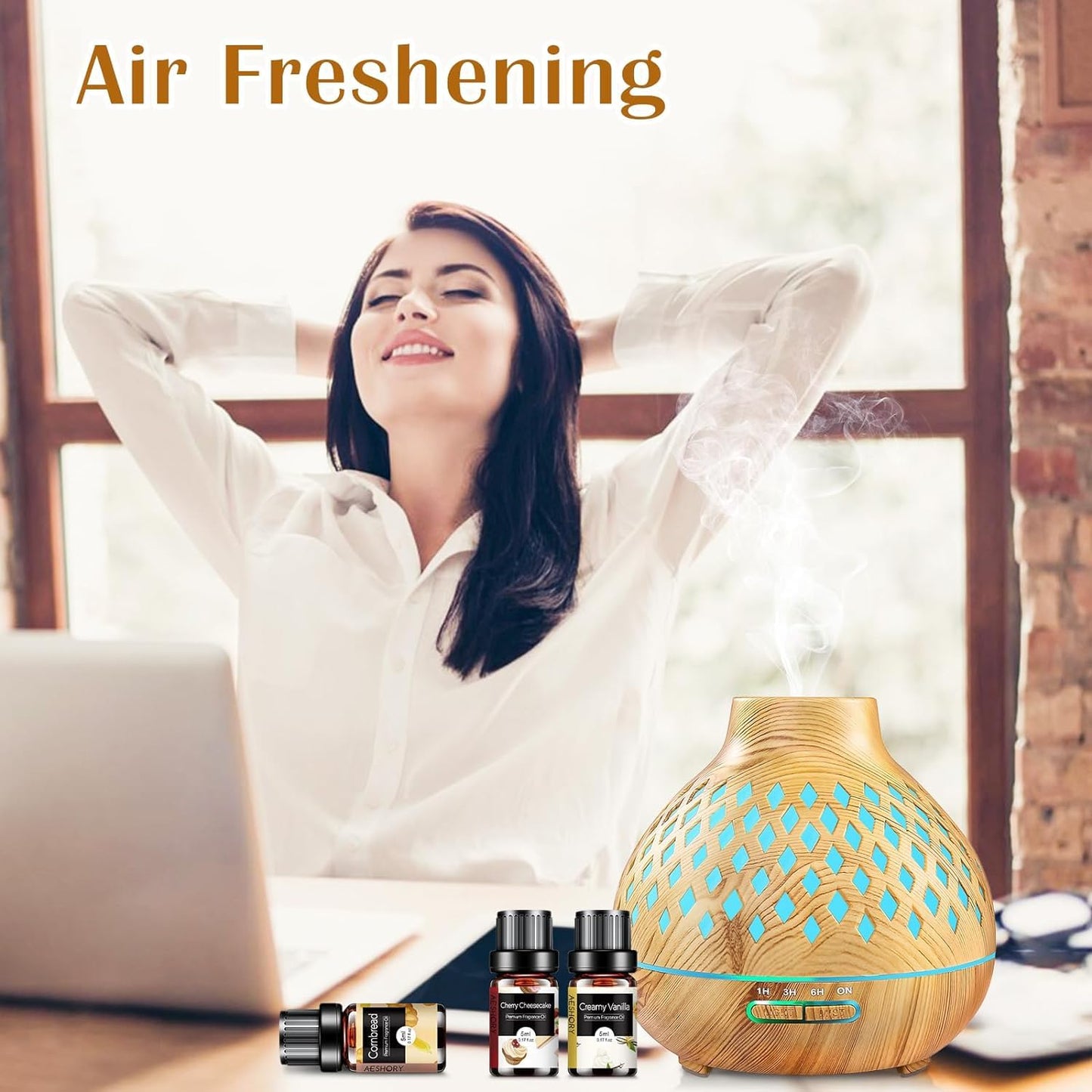 AESHORY 14 x 5 ml Hotel Essential Oils Set, Aroma Diffuser Oil Fragrance for Humidifier, Fresh Air