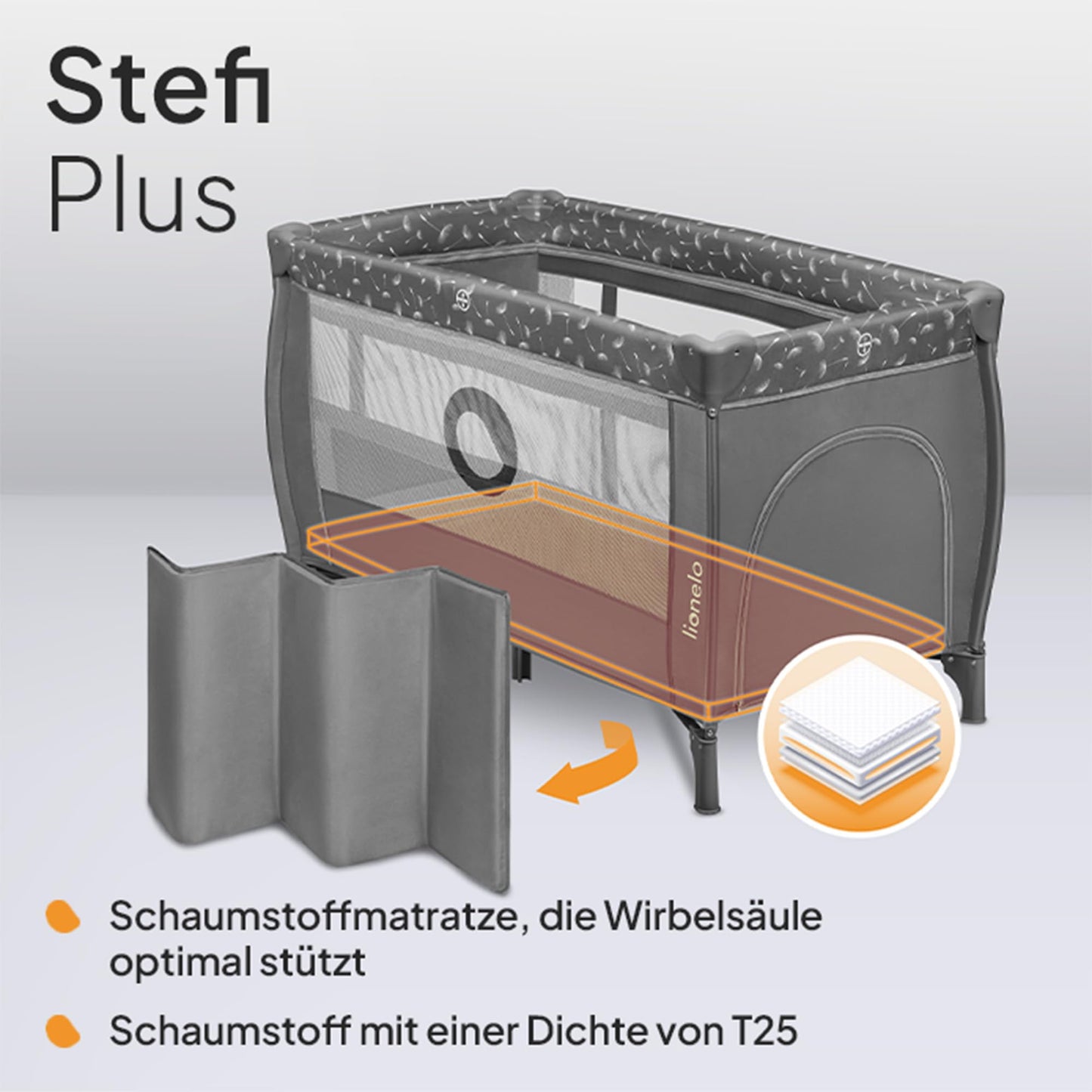 Reisebett bis 15 kg Babybett Kinderreisebett mit Matratze Seitlicher Eingang mit Reißverschluss