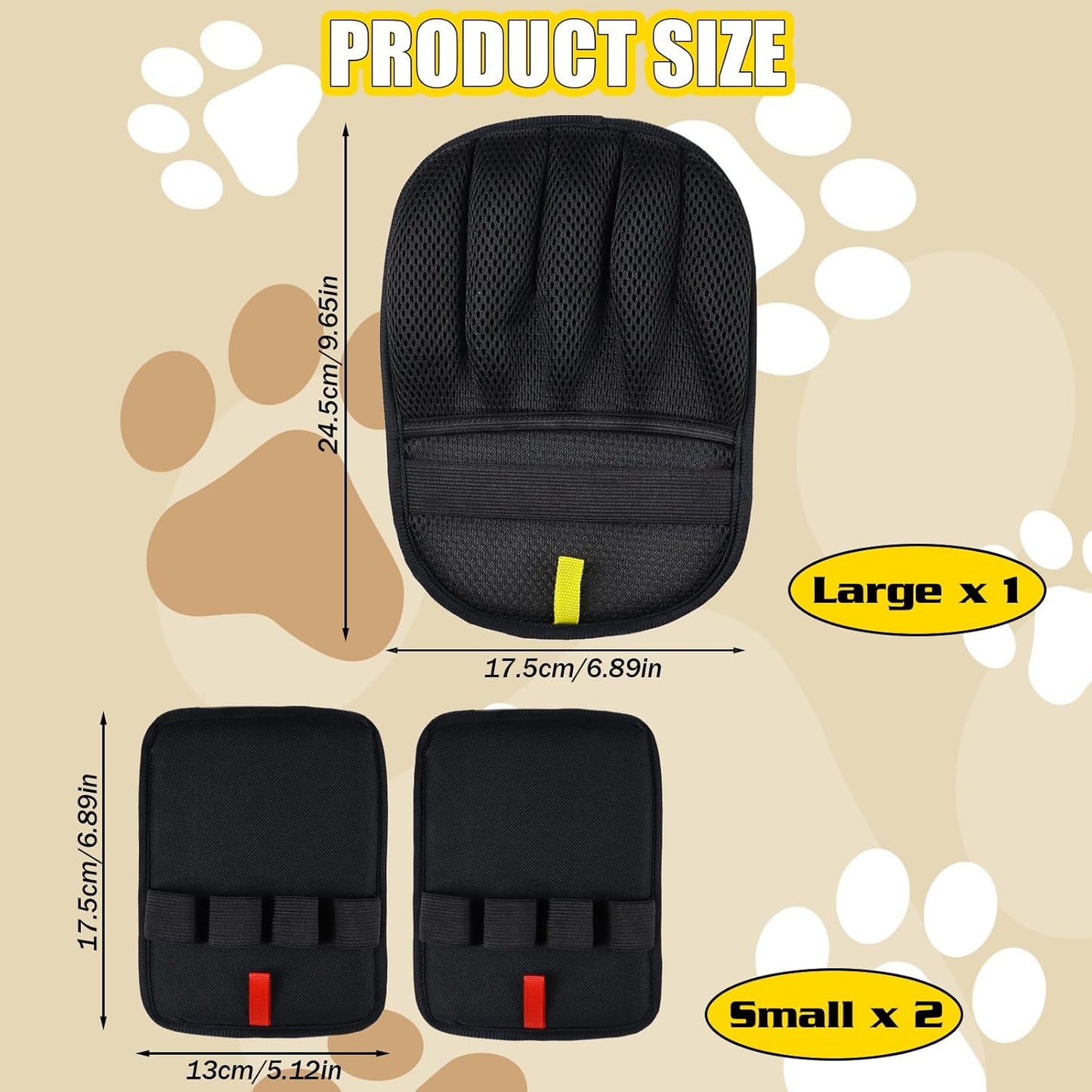 Handschuh, 3 Stück Fell Magnet Handschuh, Haarentfernungshandschuh für Katzen & Hunde