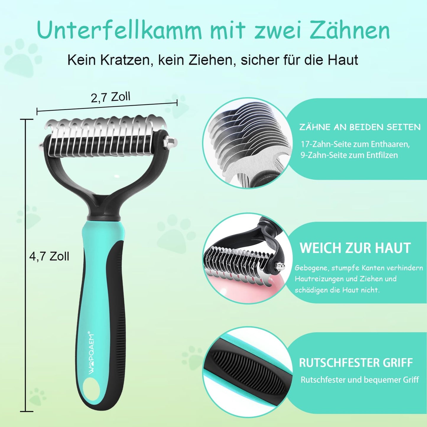 Hundebürste für Hunde und Katzen, selbstreinigend, Katzenbürste für Unterwolle und loses Fell