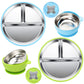 Geschirr Set 6 x Stainless Steel Baby Plates with Suction Cup, 2 Porridge Bowls Baby Bowl and 2 Spoon Forks