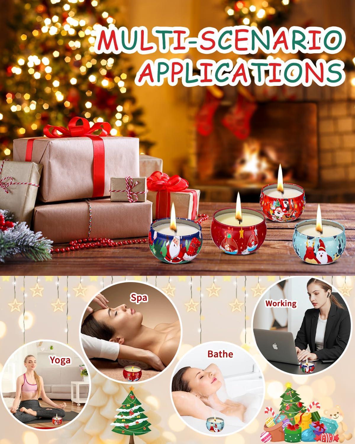 4 Stück Duftkerzen Geschenkset, 2,5 OZ Sojawachs Aromatherapie Kerzen,Damen Aroma Kerze Geschenk-Set für Geburtstag Geschenk, Valentinstag