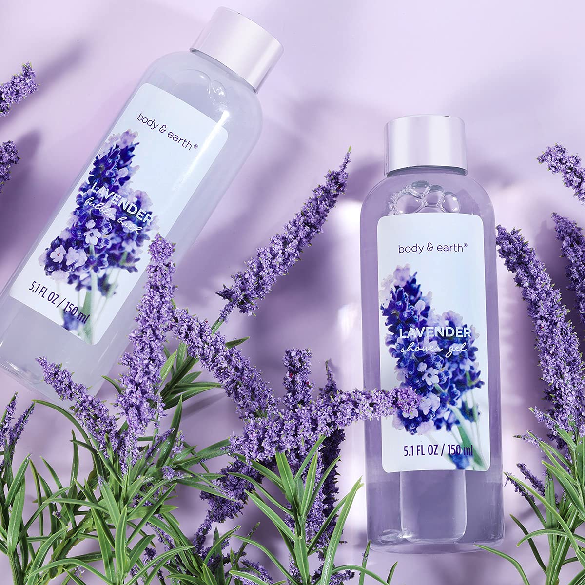 Body & Earth 8-Piece Spa Gift Set for Women, Cherry Blossom and Jasmine Fragrance, Bubble Bath, Shower Gel, Bath Salt, Body Lotion