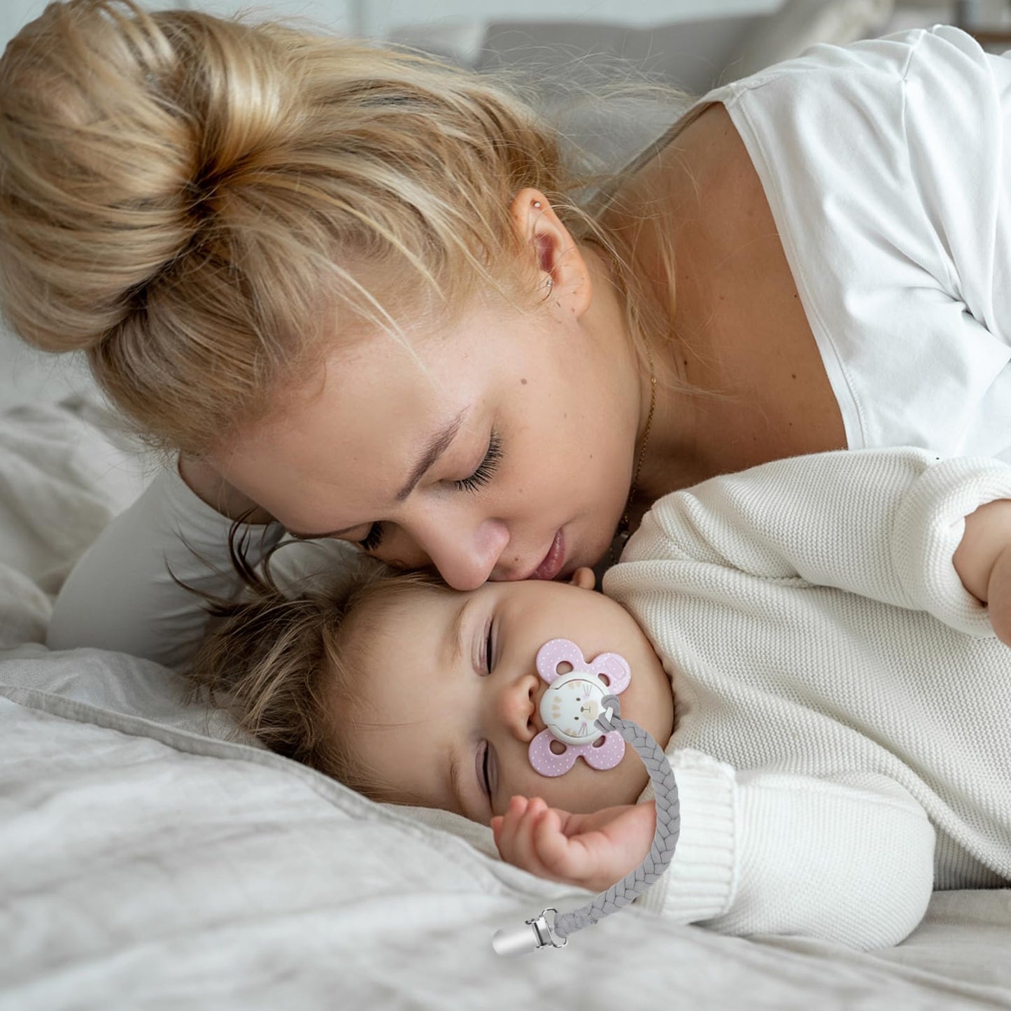 ABirdon Schnullerkette Baby,5 Stück Schnullerketten Clips mit 3 Stück Silikonring, passend für alle Schnuller