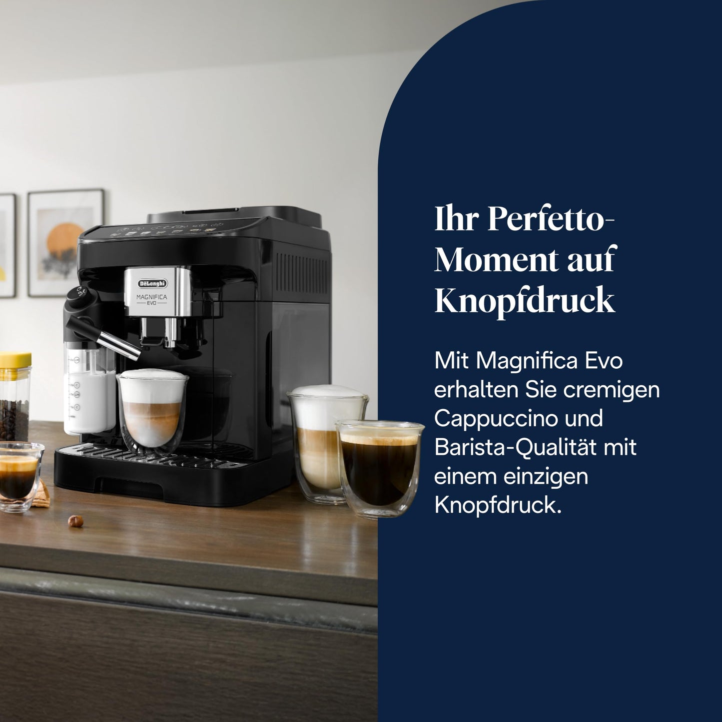 De'Longhi Fully Automatic Coffee Machine with LatteCrema Milk System, 7 Direct Selection Buttons for Cappuccino, Espresso