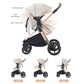 Shineey 3-in-1 Pushchair, Buggy, Foldable Pushchair Set, Combination Pushchair 3-in-1 with Large Comfortable Baby Carrycot Frame, Aluminium Alloy