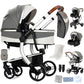 Reenborn 3-in-1 Pushchair, Buggy with Two Reversible Sliding Modes, Pushchair with Frame Aluminium Alloy, Baby Pram, 3-in-1 Complete Set with One-Click Folding Design