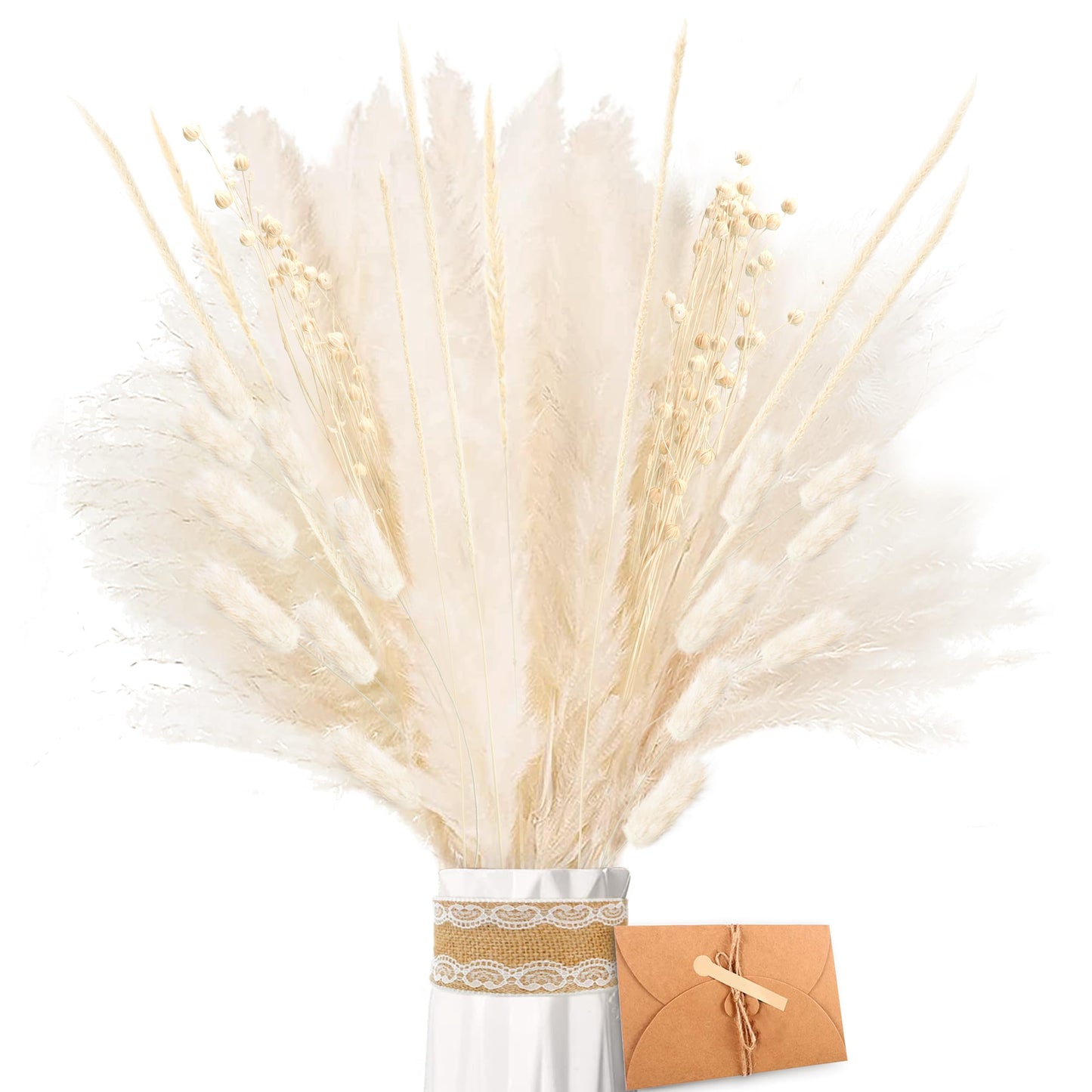 Pampasgras Getrocknet - Natürliche, Braun, Trockenblumen Strauß Dried Flowers, für Heim Decor