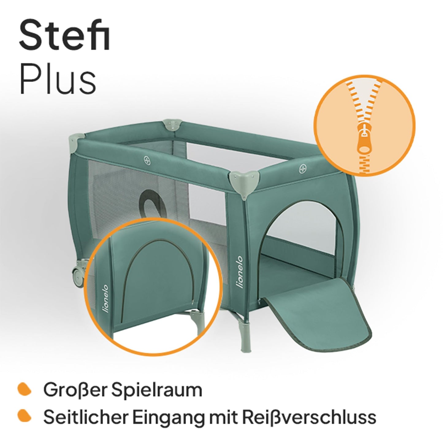 Reisebett bis 15 kg Babybett Kinderreisebett mit Matratze Seitlicher Eingang mit Reißverschluss