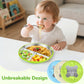Geschirr Set 6 x Stainless Steel Baby Plates with Suction Cup, 2 Porridge Bowls Baby Bowl and 2 Spoon Forks