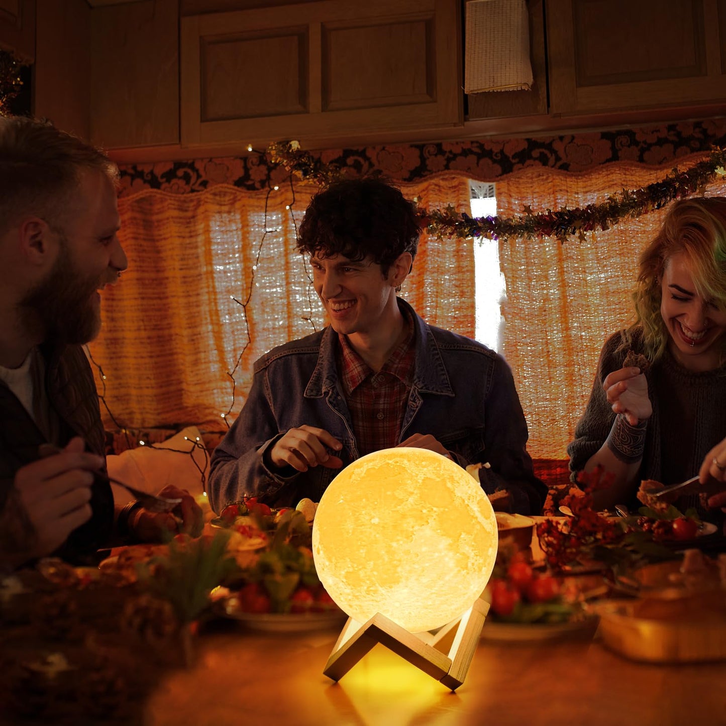 Balkwan Moon Lamp 3D Print - Dimmable USB Charging Touch Lamp for Children and Lovers - Romantic Gift for Birthday and Bedroom (3.5 Inch)