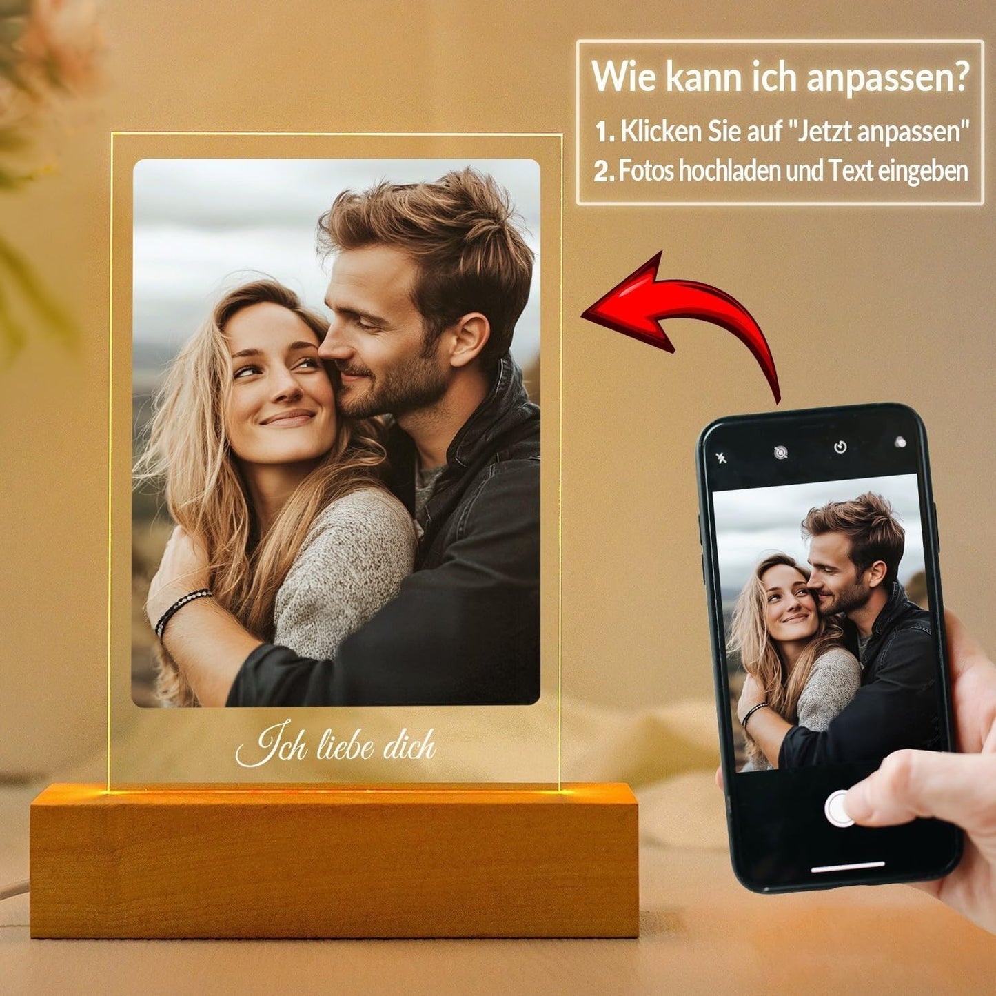 Personalisierte Geschenke für Freundin, Personalisierte Bilderrahmen mit Foto, Personalisierter Bilderrahmen mit Bild