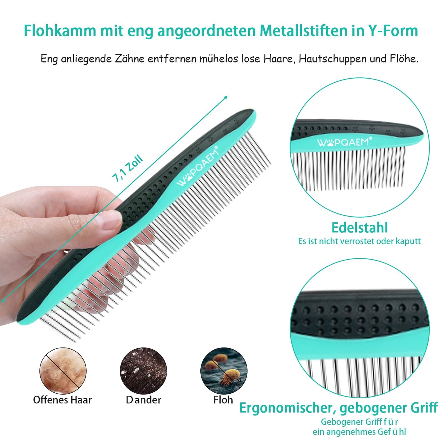 Hundebürste für Hunde und Katzen, selbstreinigend, Katzenbürste für Unterwolle und loses Fell