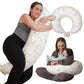 Nursing Pillow, Versatile Plus Size Positioning Pillow, Pregnancy Pillow for Baby and Adults, Side Sleeper Pillow with Washable