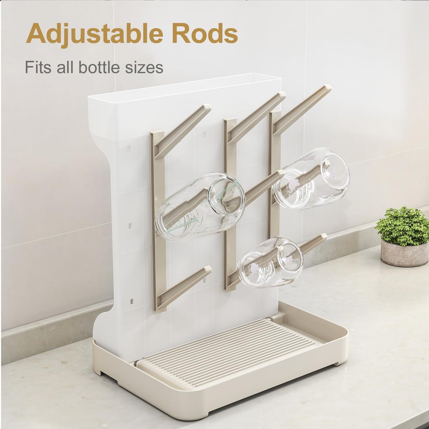 Flaschentrockner Halter – platzsparender Stand Arbeitsplatte Trockenständer für Babyflaschen