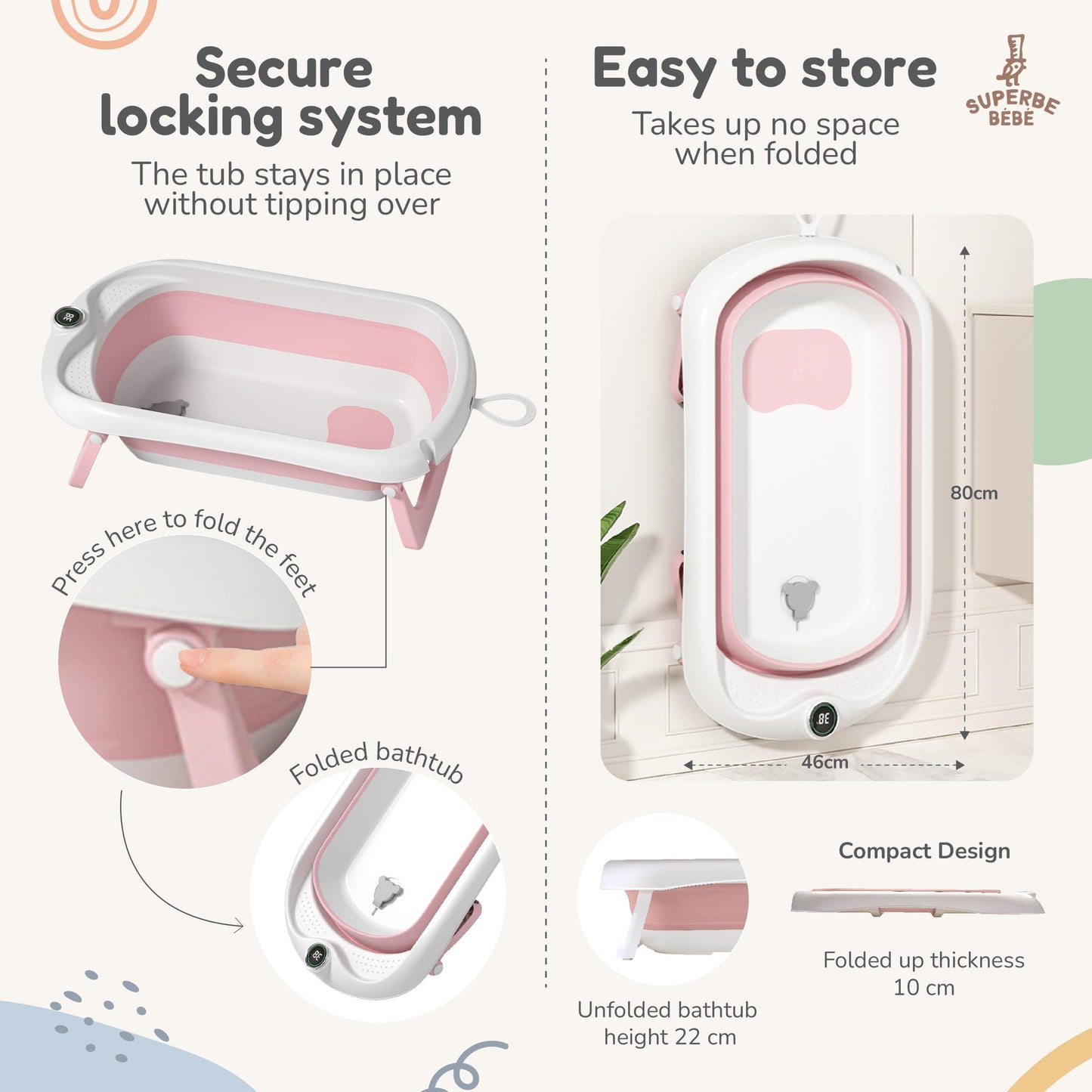 Faltbar Baby Badewanne Mit Rutschfestem Badewannensitz