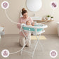 Moby-System Foldable Baby Bathtub with Insert, LCD Thermometer & Frame - Secure Hold from Birth, Ergonomic