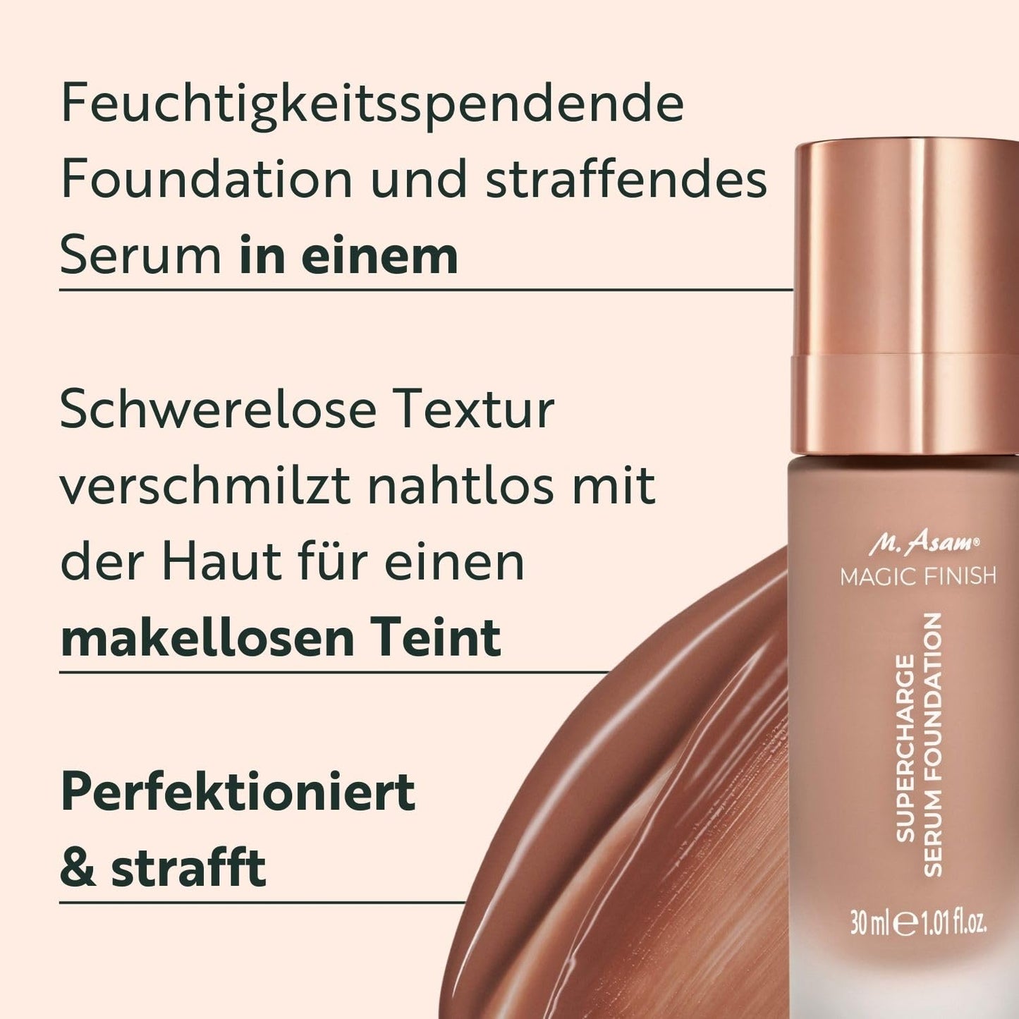 MAGIC FINISH Supercharge Serum Foundation Creamy Nude – Feuchtigkeit spendende Foundation & straffendes Gesichtsserum in Einem, Anti-Aging Make-up