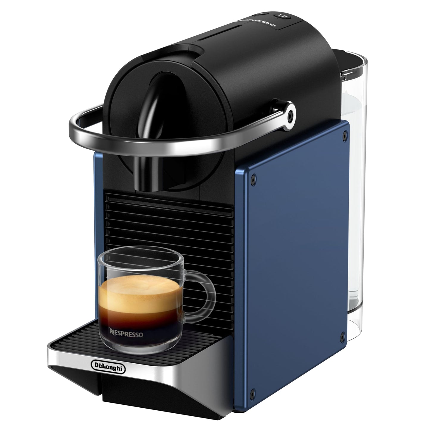 Nespresso De'Longhi Coffee Capsule Machine, Two Direct Dial Buttons, Eco Mode, Compact Design, 19 Bar Pressure System
