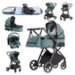 3-in-1 Pram Set with Seat, Baby Bed is Foldable, Adjustable Reclining Position,up to 15 kg, 0-3 Years