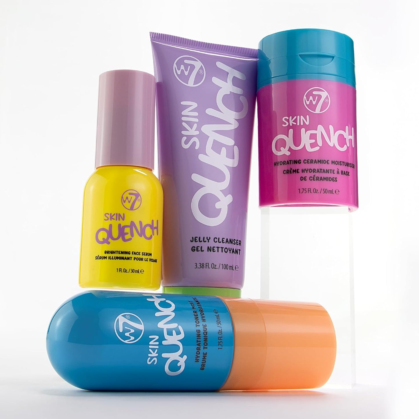 W7 Skin Quench Full Size Skincare Gift Set - Hydrating Bundle with Aloe & Ceramides