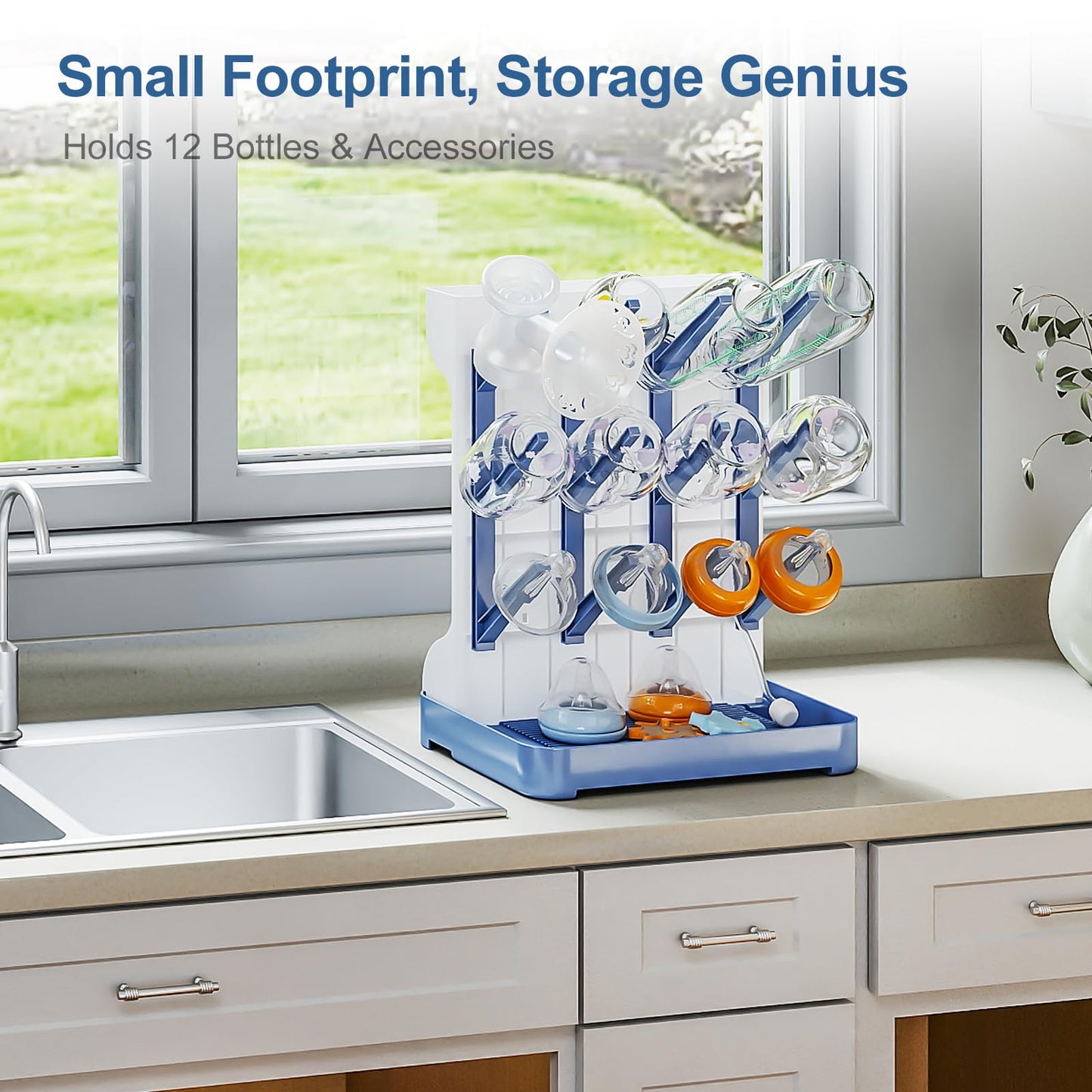 Flaschentrockner Halter – platzsparender Stand Arbeitsplatte Trockenständer für Babyflaschen