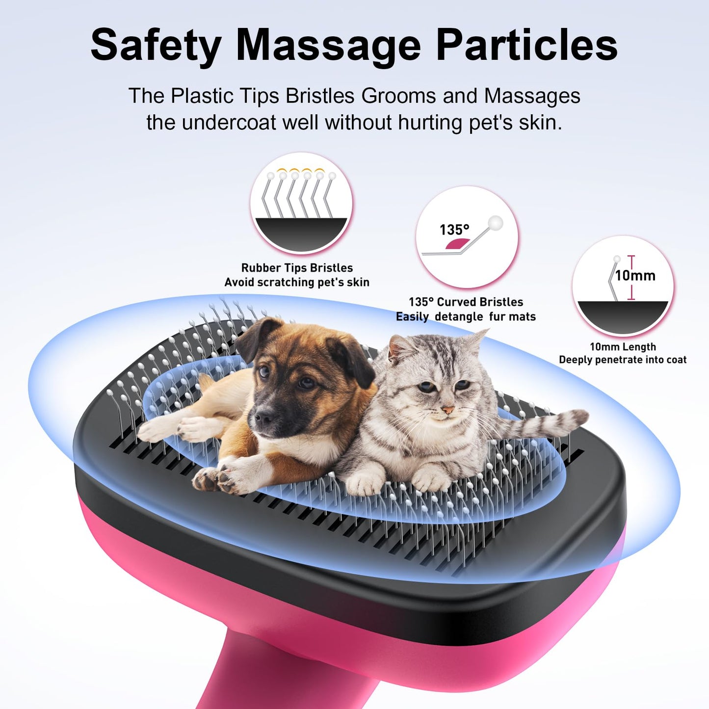 Hundebürste für Hunde und Katzen, selbstreinigend, Katzenbürste für Unterwolle und loses Fell
