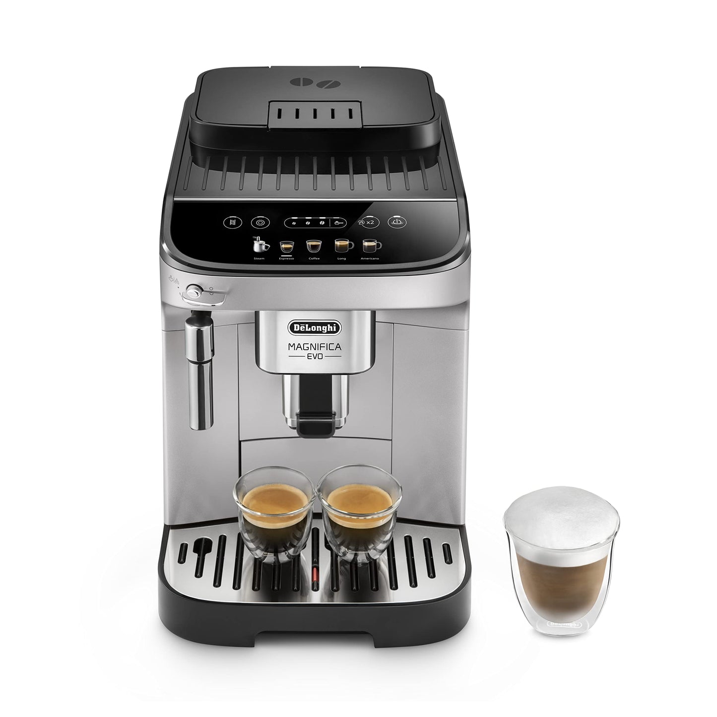 De'Longhi Fully Automatic Coffee Machine with LatteCrema Milk System, 7 Direct Selection Buttons for Cappuccino, Espresso