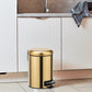 WENKO Leman Cosmetic Pedal Bin Matte Gold 3 L – Cosmetic Bin, Rubbish Bin with Anti-Fingerprint Capacity: 3 litres, stainless steel, 17 x 25 x 22.5 cm, gold