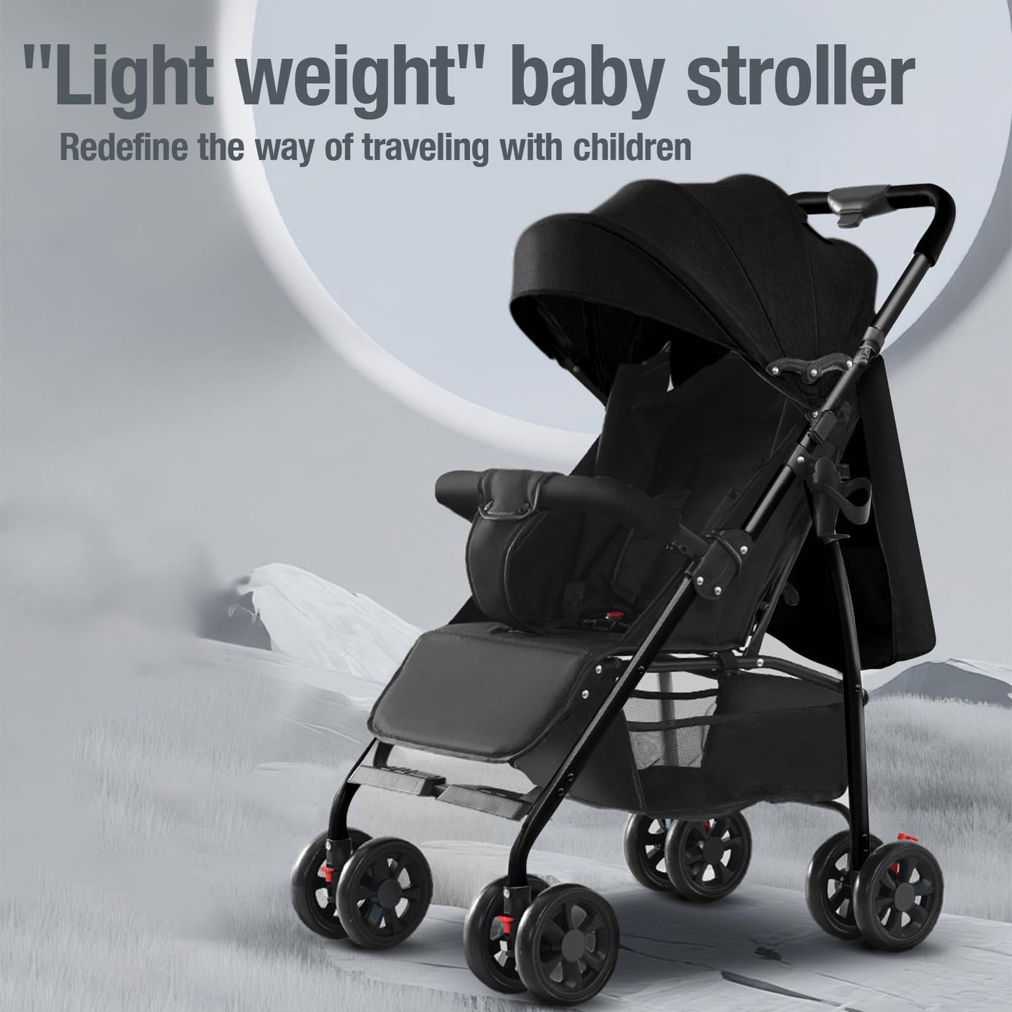 Reenborn 3-in-1 Pushchair, Buggy with Two Reversible Sliding Modes, Pushchair with Frame Aluminium Alloy, Baby Pram, 3-in-1 Complete Set with One-Click Folding Design