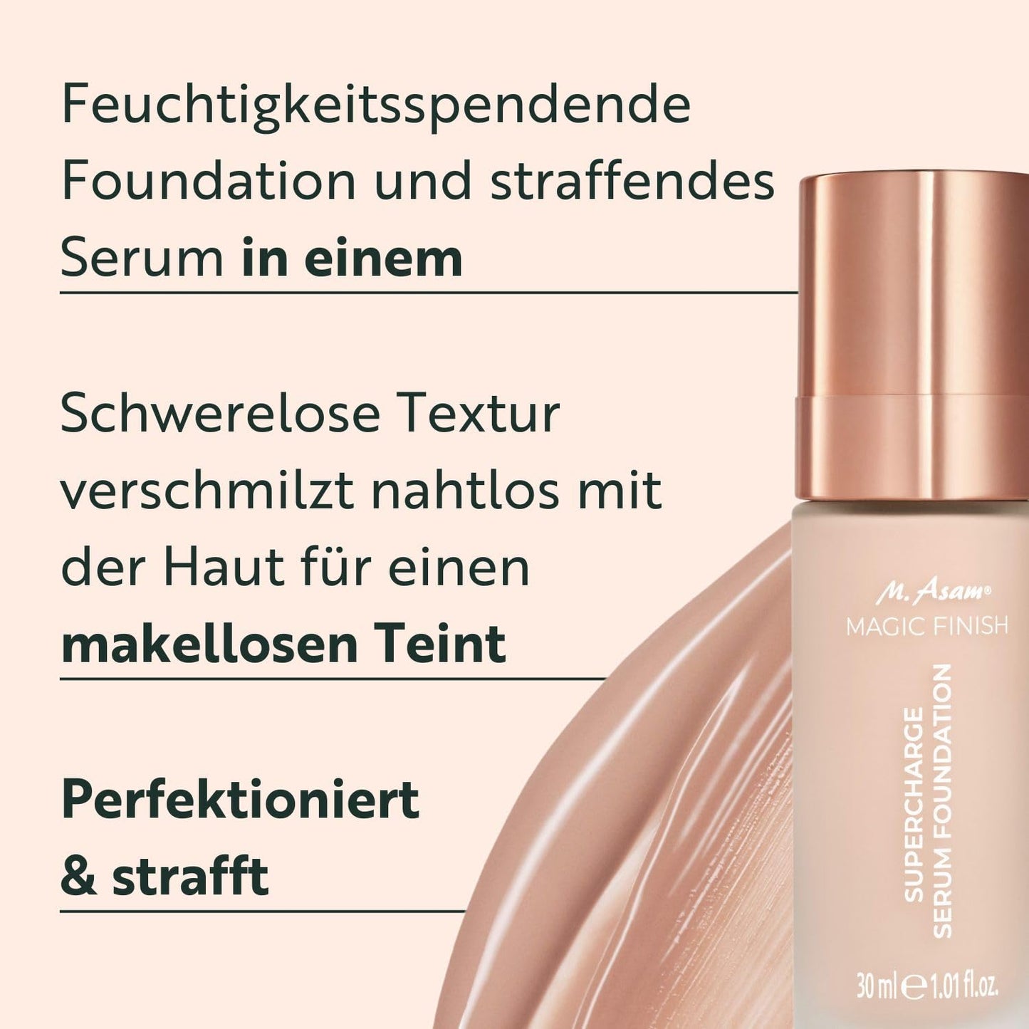 MAGIC FINISH Supercharge Serum Foundation Creamy Nude – Feuchtigkeit spendende Foundation & straffendes Gesichtsserum in Einem, Anti-Aging Make-up