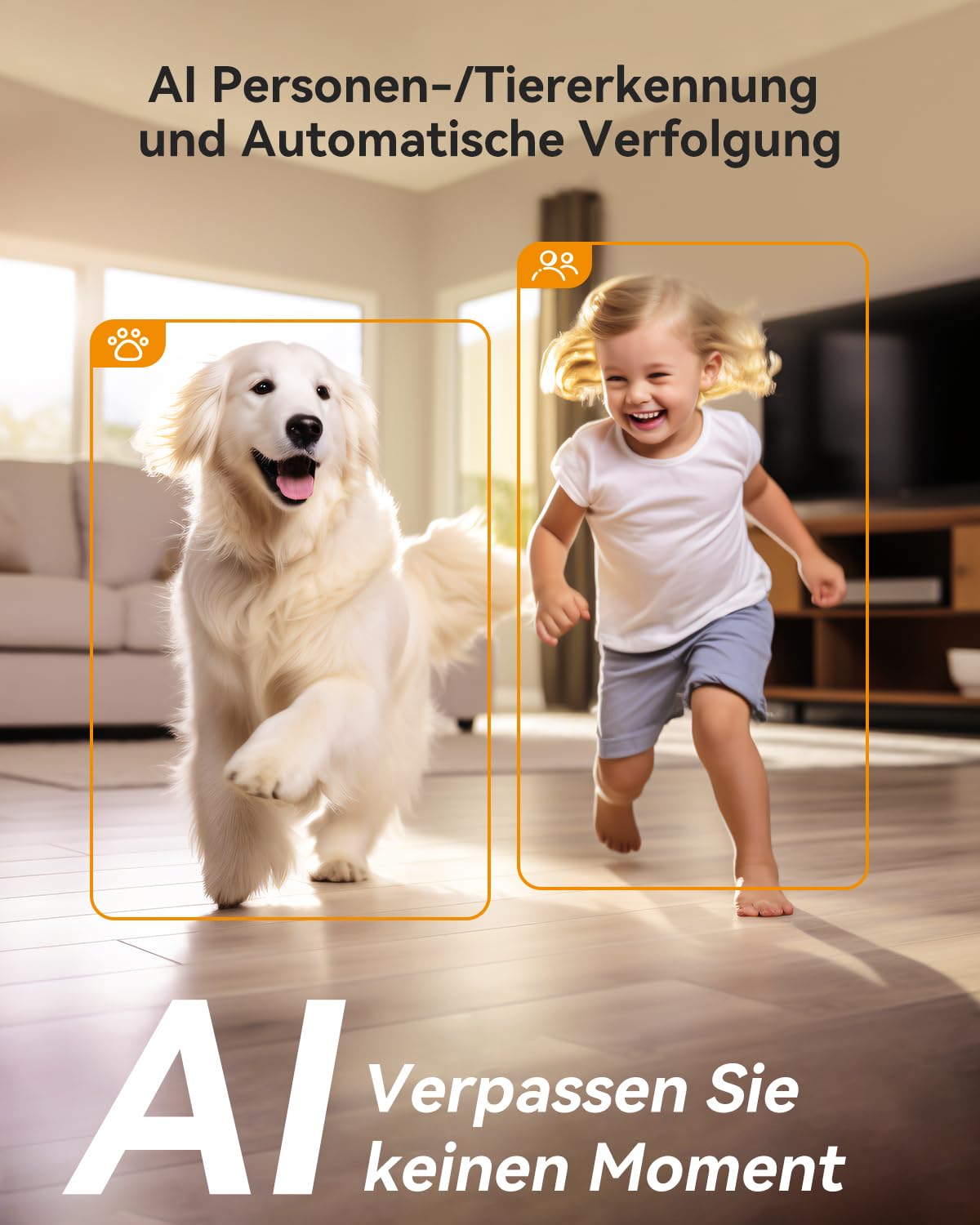 Imou 2K + 2K Dual Cameras Indoor Surveillance with Human/Animal, 2.4/5GHz WLAN 360° PTZ Indoor Surveillance Camera, Colour Night Vision, Smart Tracking, 2-Way Audio, Siren, Private Mode, Ideal for