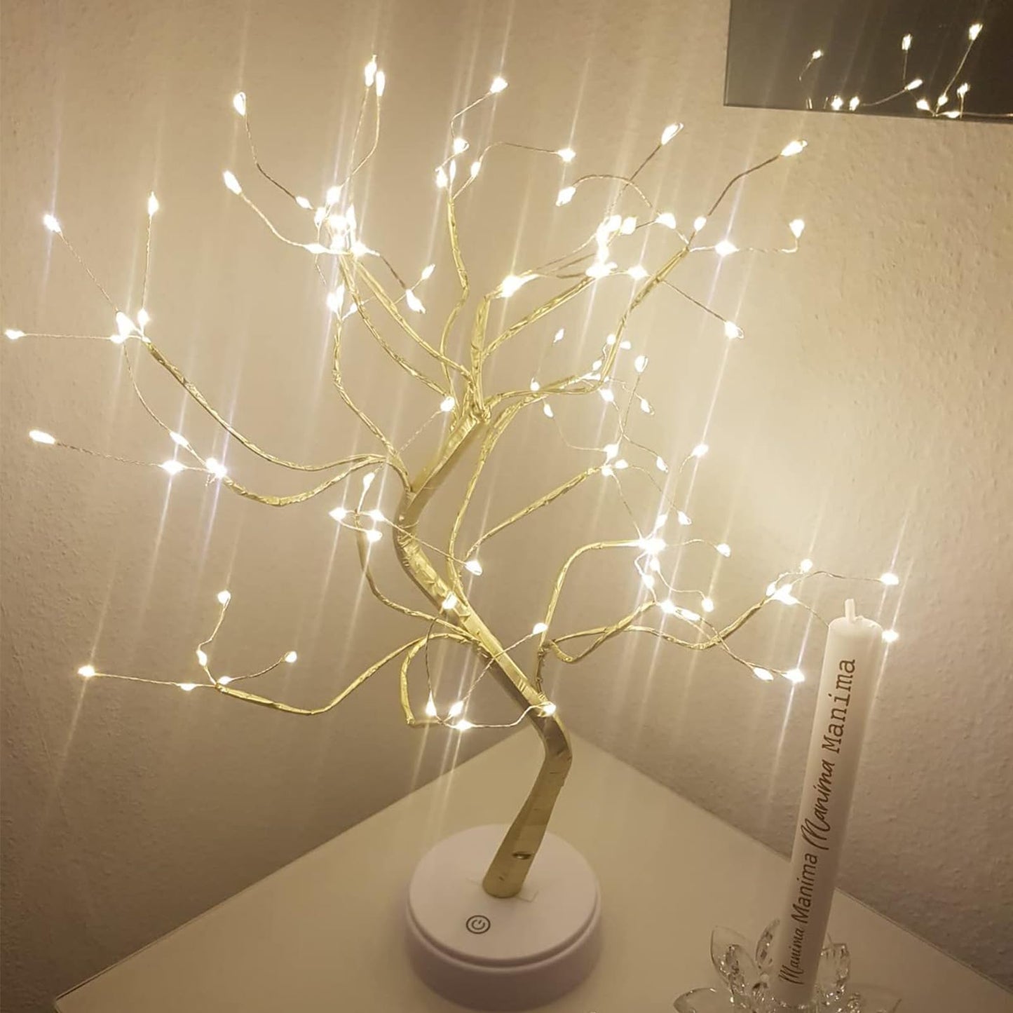 LED Lichterbaum, Baum Licht Warmweiß Verstellbare Äste, 108 LED Baum Lampe Dekobaum Belichtet Baumbeleuchtung Innen Deko