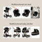 Reenborn 3-in-1 Pushchair, Buggy with Two Reversible Sliding Modes, Pushchair with Frame Aluminium Alloy, Baby Pram, 3-in-1 Complete Set with One-Click Folding Design