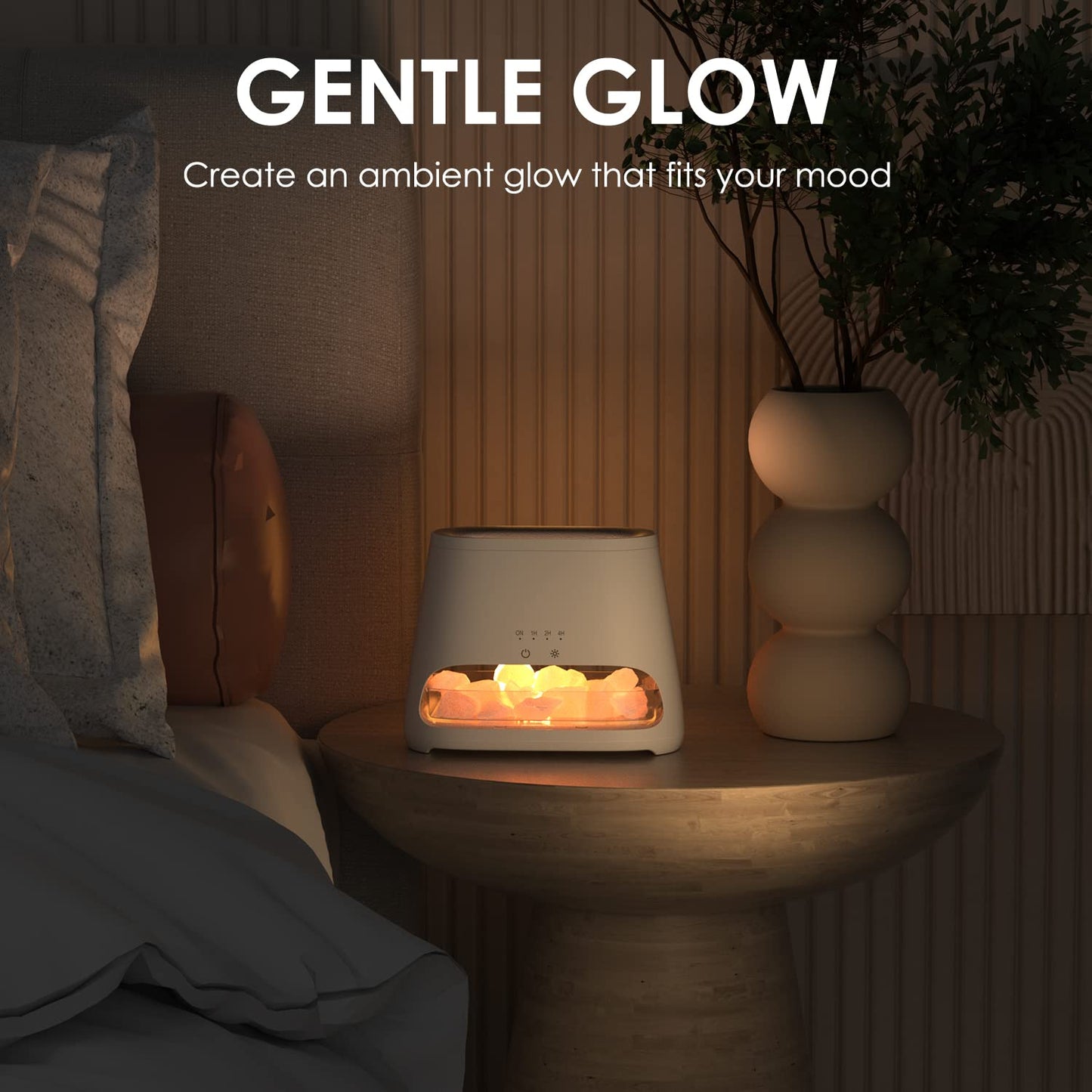 2-in-1 Aroma Diffuser & Salt Range Pakistan Light, Flame Effect for Essential Oils, Humidifier with 3 Brightness, 150 ml