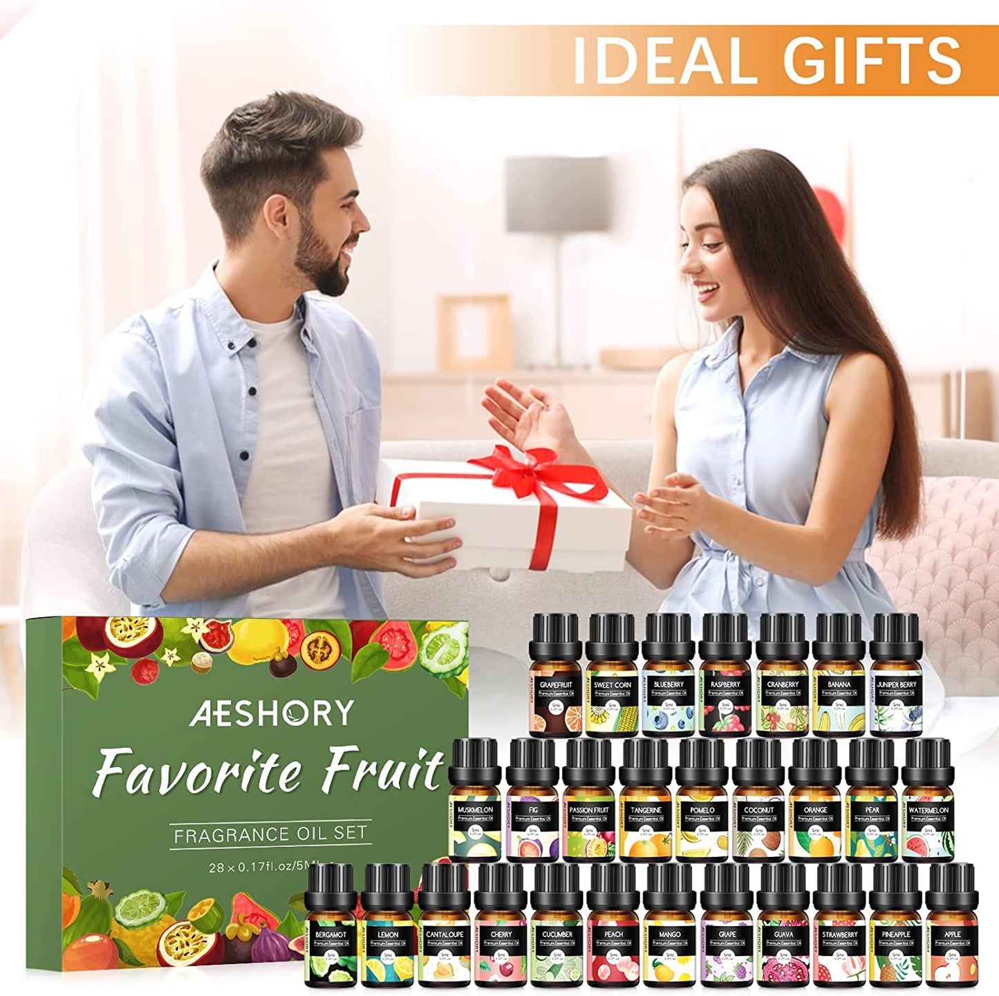 AESHORY 14 x 5 ml Hotel Essential Oils Set, Aroma Diffuser Oil Fragrance for Humidifier, Fresh Air