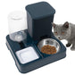 Bomefoi Automatic 2-in-1 Cat Feeder, Feeding and Drinker for Pet Food, Non-Slip Automatic Drinking Bottle