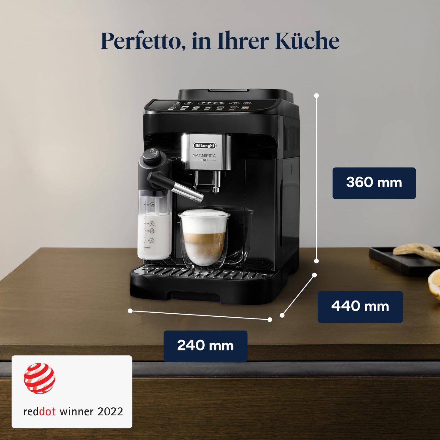 De'Longhi Fully Automatic Coffee Machine with LatteCrema Milk System, 7 Direct Selection Buttons for Cappuccino, Espresso