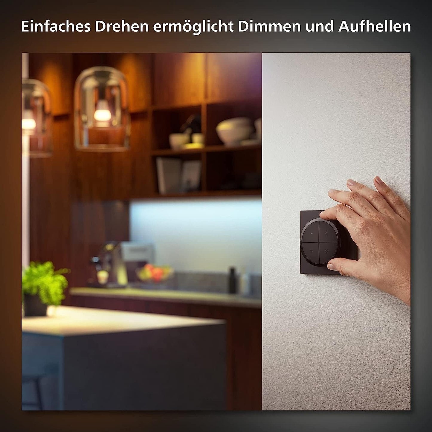 Philips Hue Dimmschalter für Hue Lichtsysteme, Smarter Dimmer zur Steuerung von Leuchten und Lichtszenen