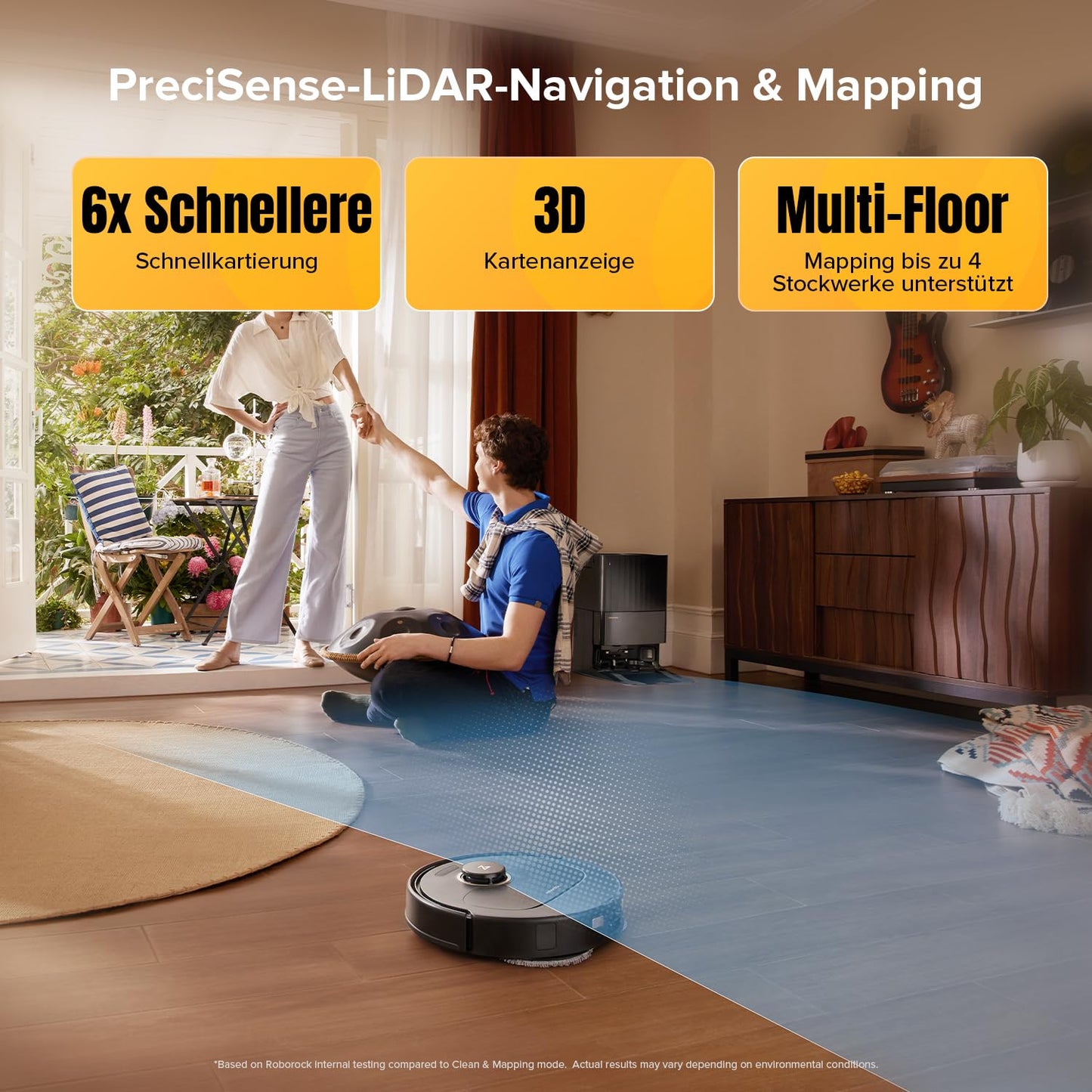 Robot Vacuum Cleaner with Wiping Function, 8000Pa Suction Power Anti-Tangling Side Brush, Obstacle Avoidance