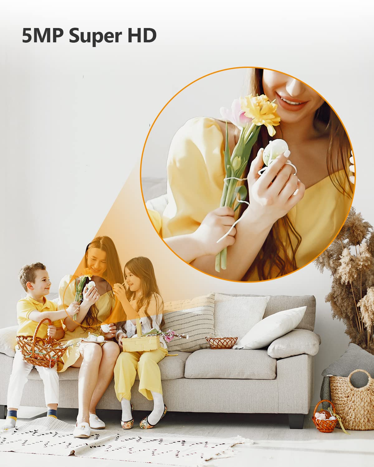 2K Überwachungskamera Innen 355°/70°, 3MP WLAN Kamera Indoor