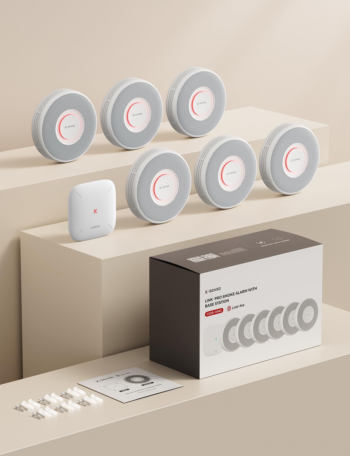 X-Sense Smarter Rauchmelder WLAN mit Sprachausgabe und 17 Standorten, Feuermelder, Rauchmelder , Brandmelder 6 Stück