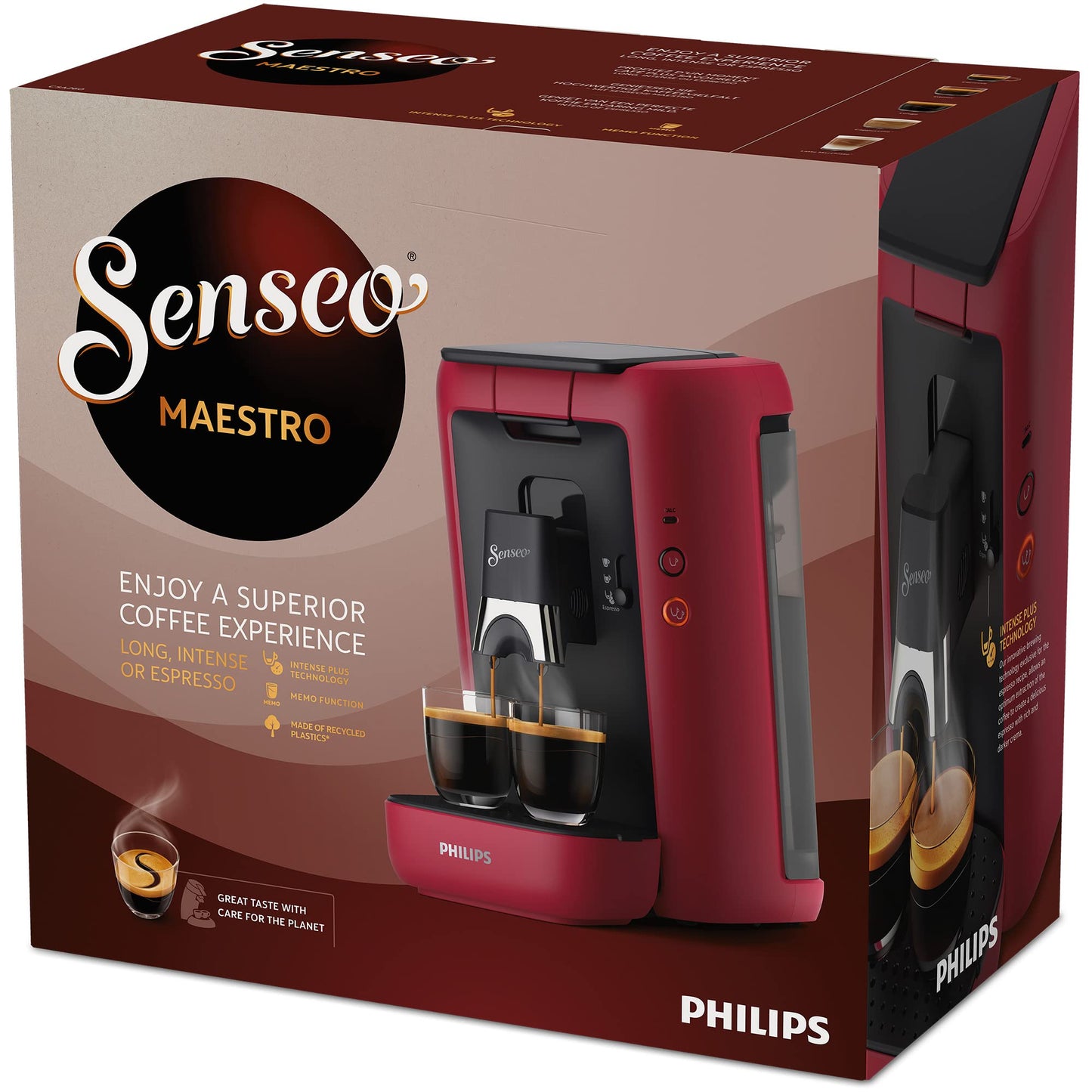 Philips Senseo Maestro Coffee Pod Machine - High-Quality Espresso Quality, Environmentally Friendly Design, 1.2 L Water Tank
