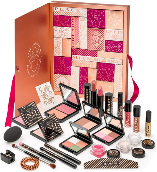 Beauty Adventskalender "All you Need" 2025 - 24 hochwertige und einzeln verpackte Makeup und Kosmetik, Geschenkset, Make-up Adventskalender