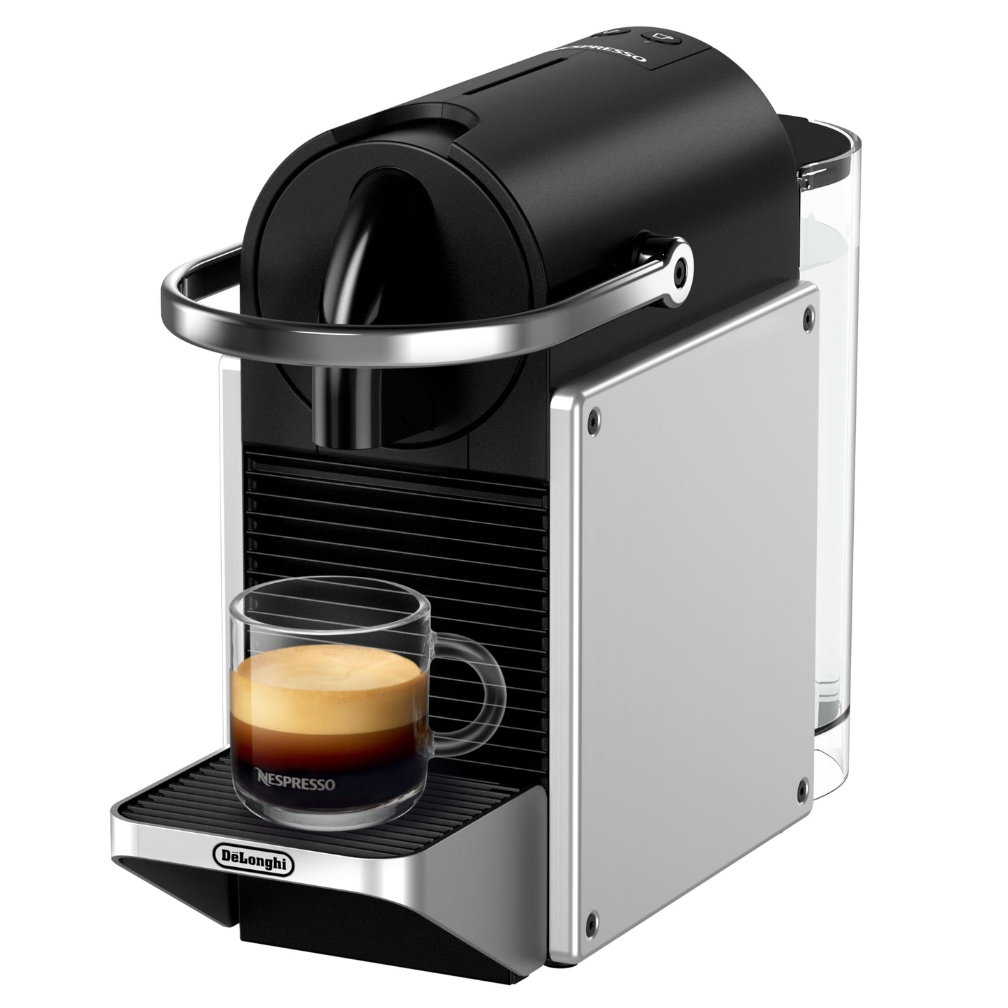Nespresso De'Longhi Coffee Capsule Machine, Two Direct Dial Buttons, Eco Mode, Compact Design, 19 Bar Pressure System