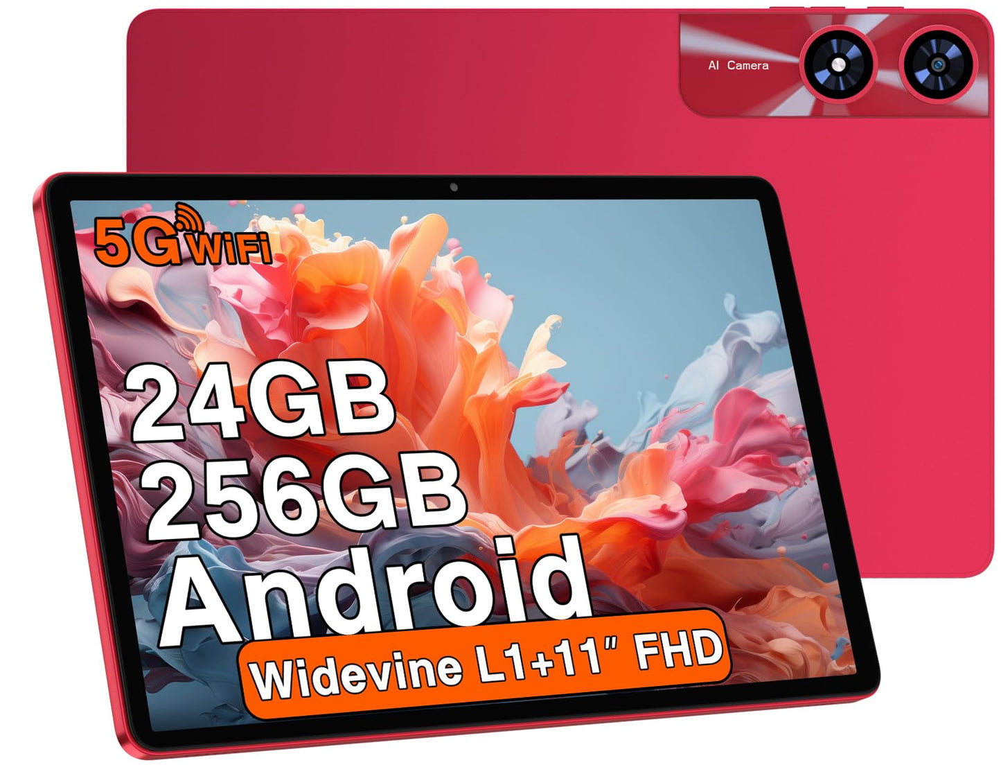 Tablet 11 Zoll Android mit, 24GB RAM 256GB ROM TF 1TB, Octa-Core, GMS, 5G WiFi 6, Bluetooth 5.0