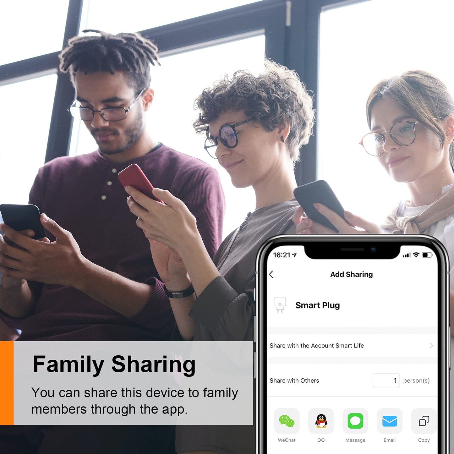 WLAN Smart Socket with Current Measurement 16 A, Smart Home Socket Compatible with Alexa/Google Home, Power Consumption Measurement, Voice Control, App Remote Control