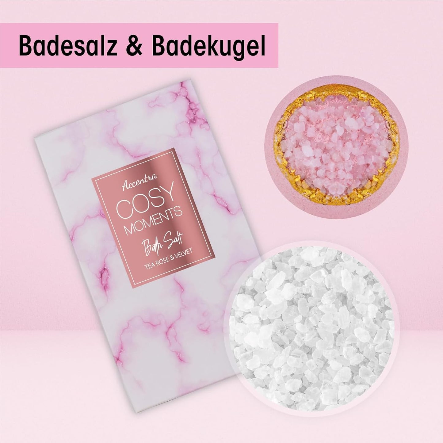 Accentra - COSY MOMENTS Bade- & Duschset in rosé - Geschenk Set zur Entspannung für Frauen zum Geburtstag