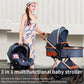 3-in-1 Pram Set with Seat, Baby Bed is Foldable, Adjustable Reclining Position,up to 15 kg, 0-3 Years